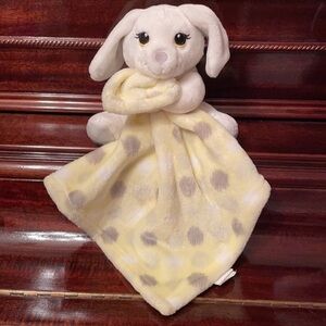 Little Beginnings Puppy Dog Bunny Rabbit Lovey Security Blanket Yellow Polka dot